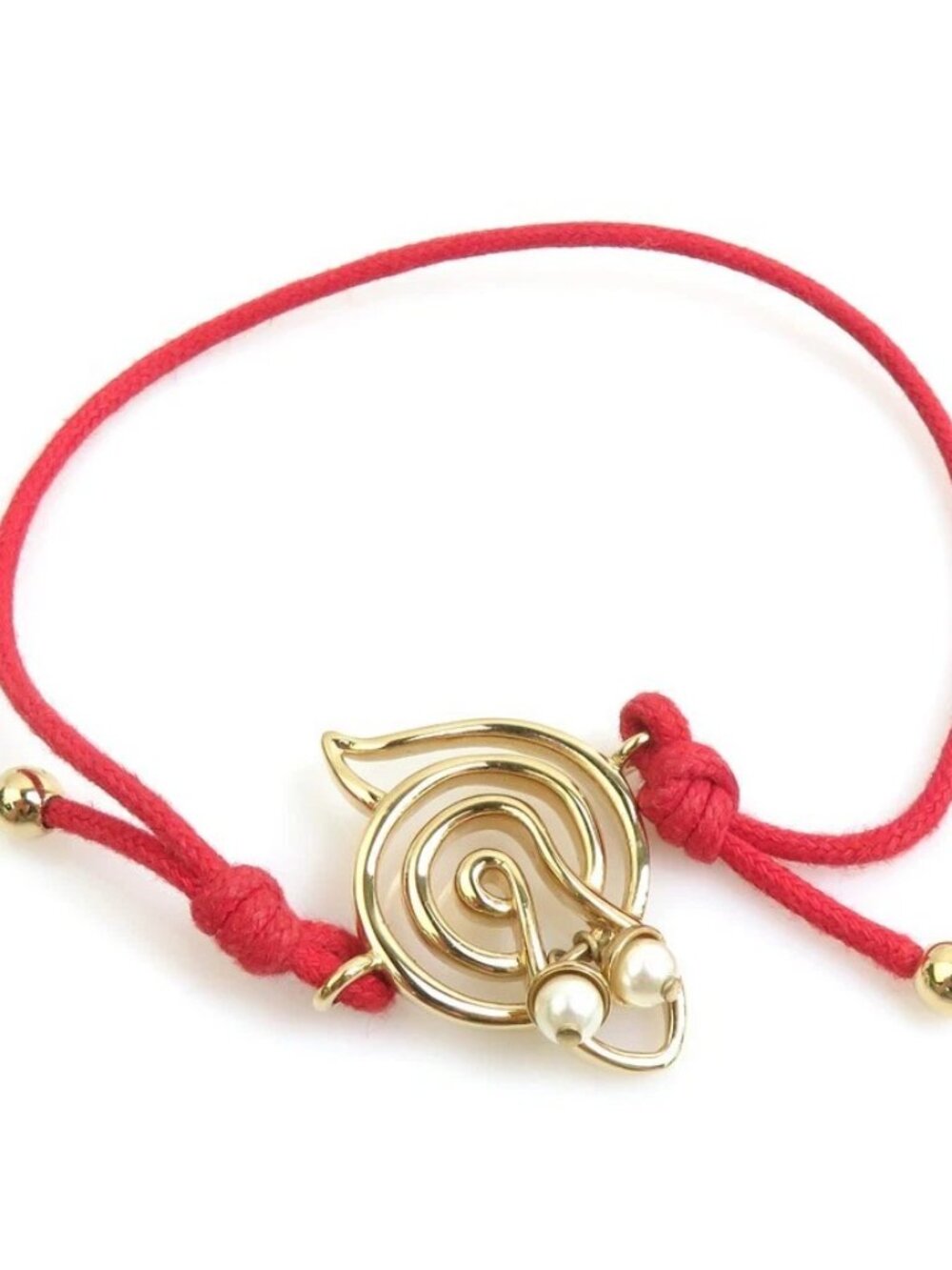 Christian Dior Bracelet Red/Gold Nylon/Metal